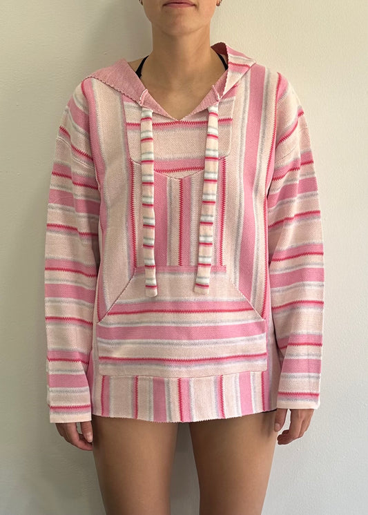 Small knit Baja hoodie pink