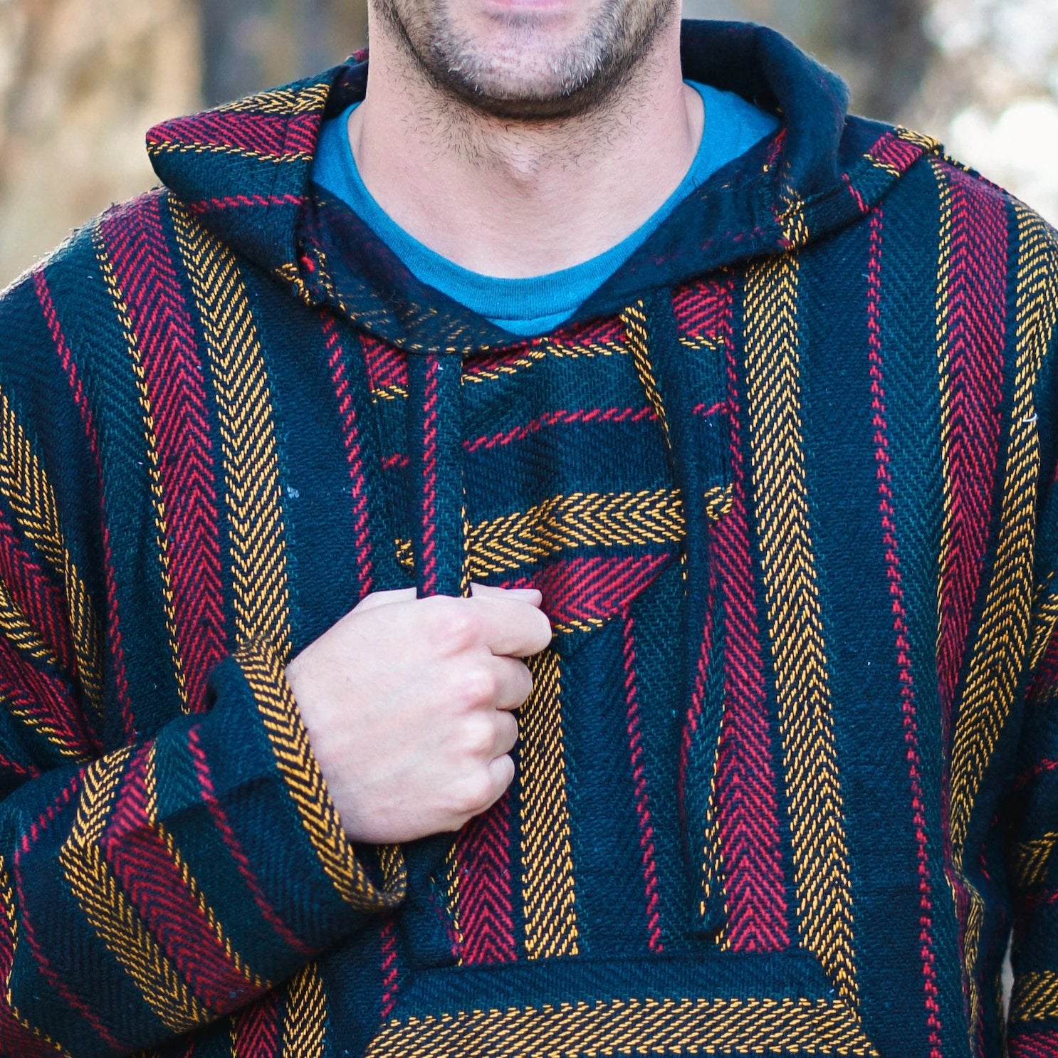 Rasta Mexican Drug Rug Baja Hoodie - Main Image