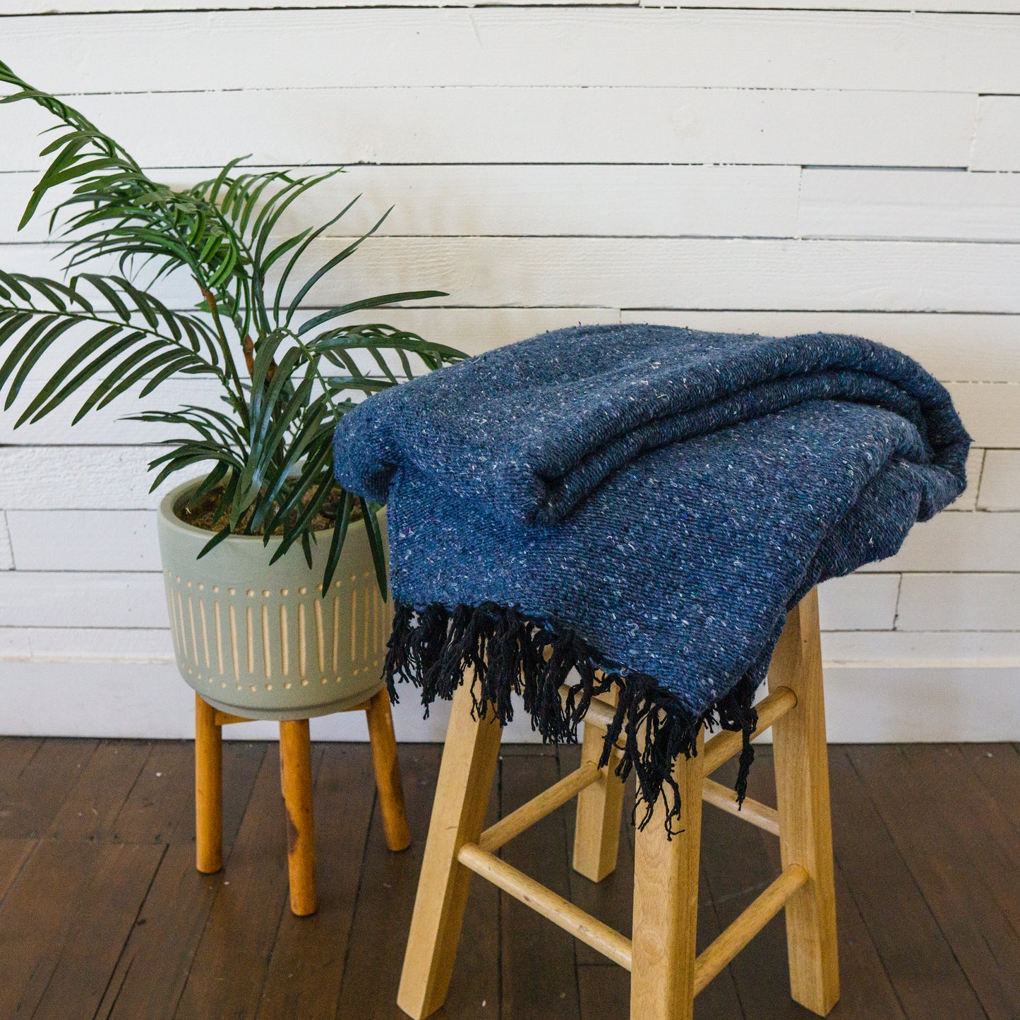 steel blue woven blanket indian blanket camping blanket