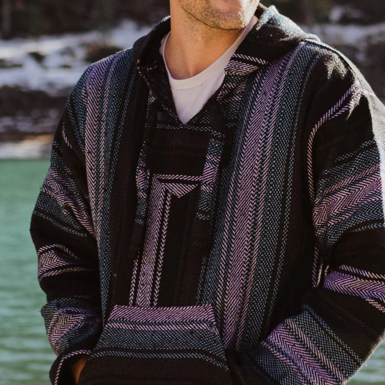 blue drug rug mexican baja hoodie