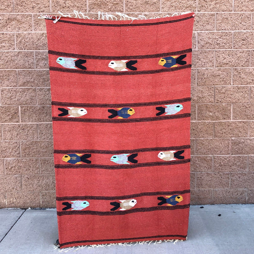 baja mexican blanket yoga throw fish design