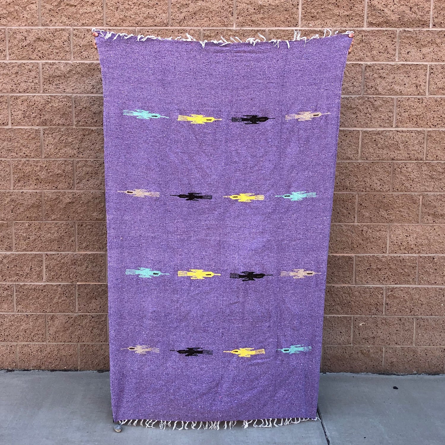 mexican baja blanket thunder bird yoga blanket lavender