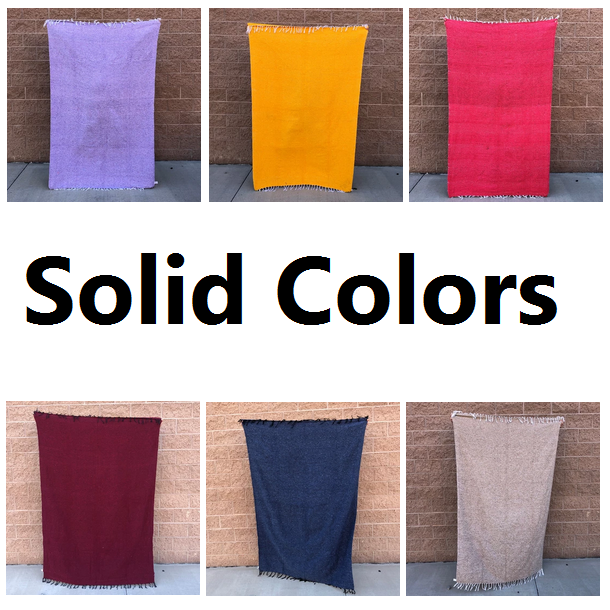 Solid Color Woven Mexican Baja Blankets MULTIPLE COLORS
