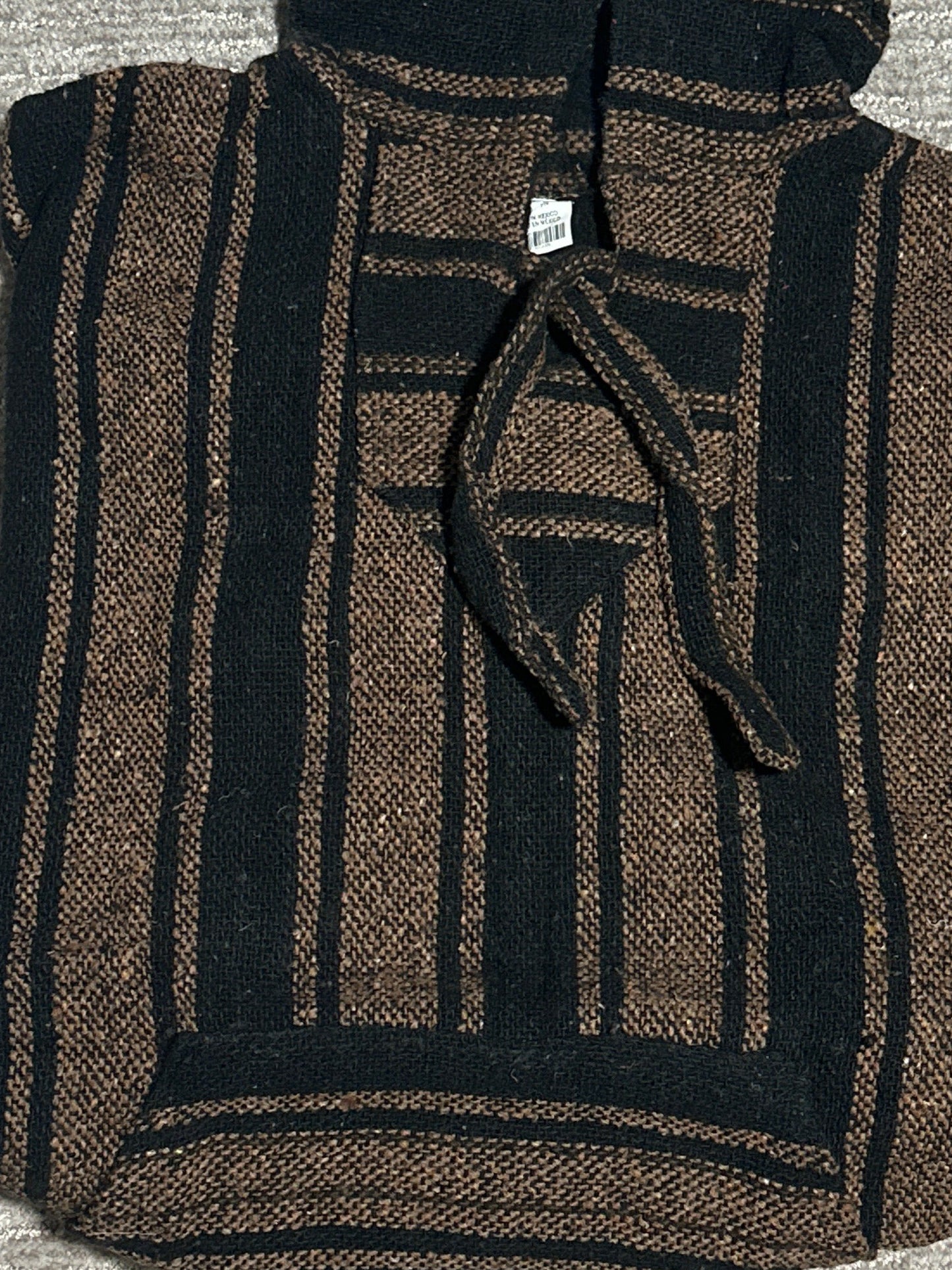 brown and black patterned baja sweater mexican hoodie