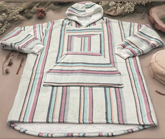 Sherpa Baja hoodie wearable blanket drug rug