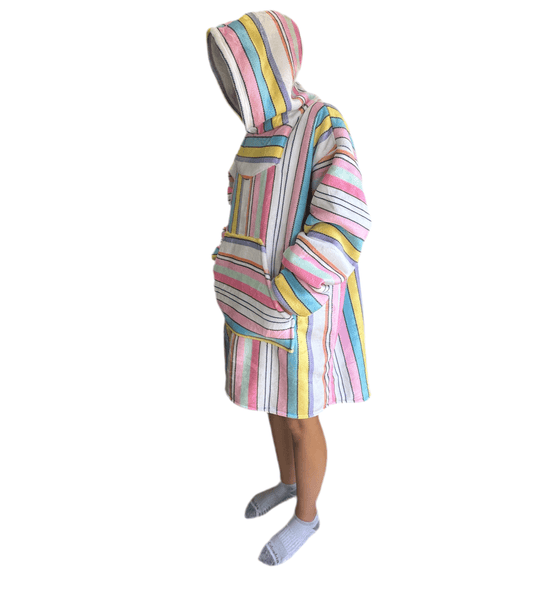 Oversized Wearable Blanket Hoodie - Sherpa Drug Rug Baja (White)