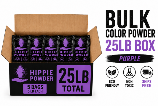 Hippie Powder Color Run Powder Bulk 25lb Party Box, Color War | Non-Toxic & Washable, Colored Chalk for Throwing, Fun Runs, School Events, Holi Festivals, FD&C-Approved