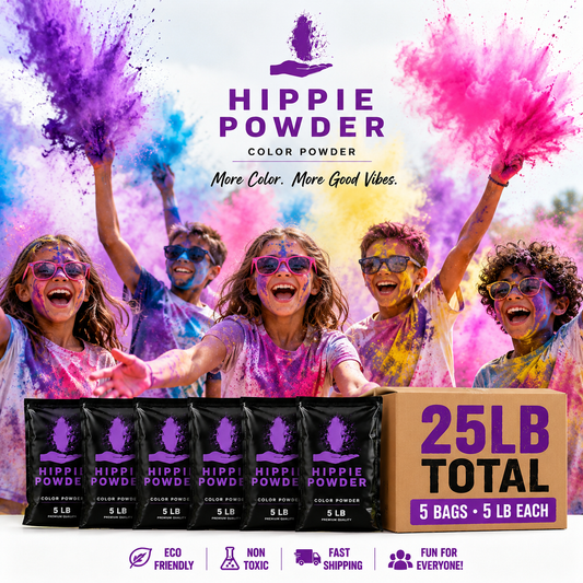 Hippie Powder Color Run Powder Bulk 25lb Party Box, Color War | Non-Toxic & Washable, Colored Chalk for Throwing, Fun Runs, School Events, Holi Festivals, FD&C-Approved