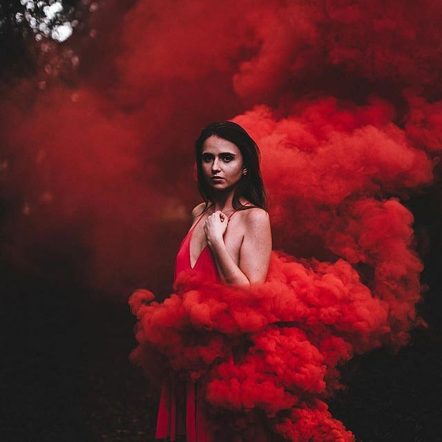 red smoke bomb
