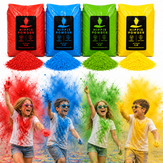 Color Run Powder 20lb Bulk Color War Pack [4 Colors x 5lbs] Washable, non-toxic Holi Powder for Schools, Camps & Festivals