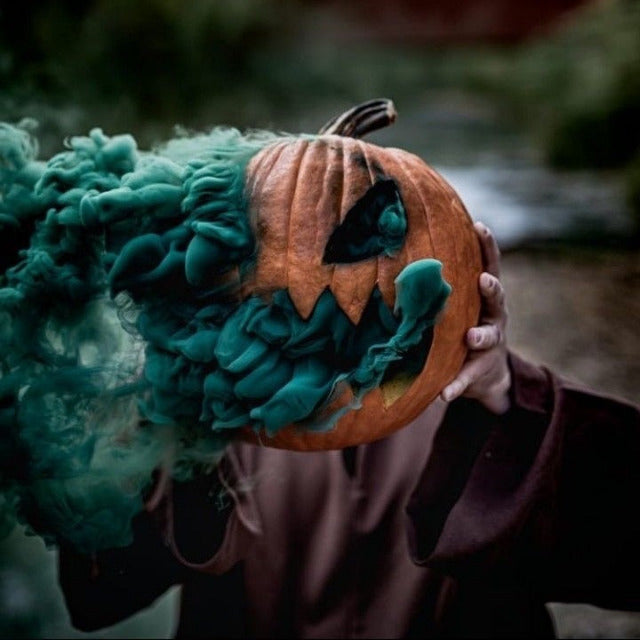 teal smoke bomb