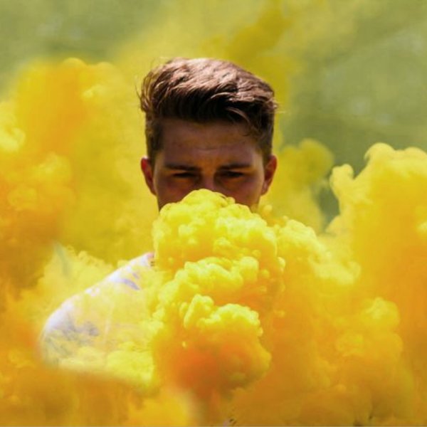 yellow smoke bomb