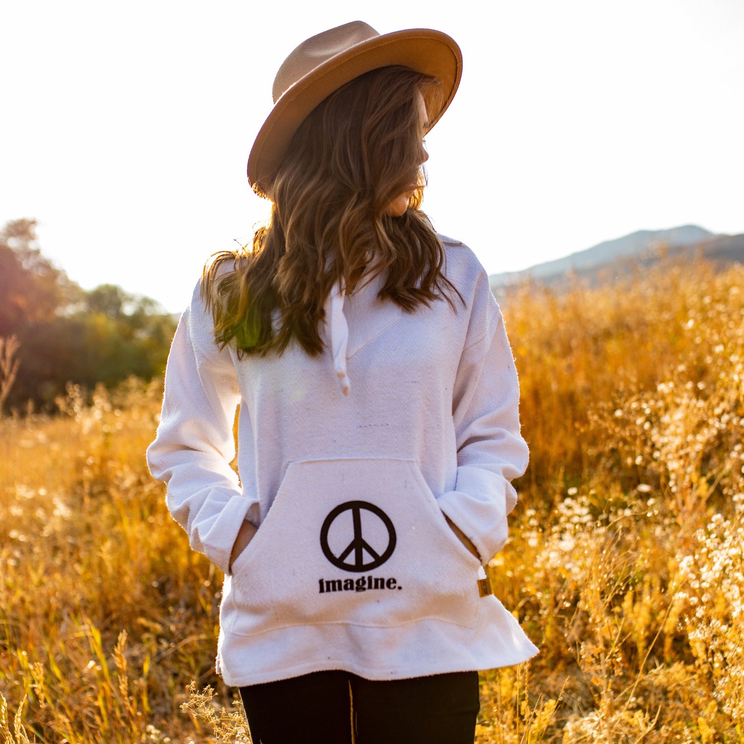 Peace sign hoodie Baja hoodie drug rug