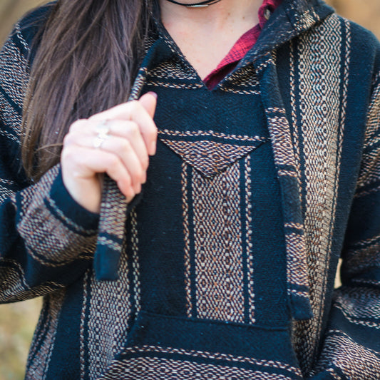 DRUG RUG HOODIE MEXICAN BAJA HOODIE brown black earth element