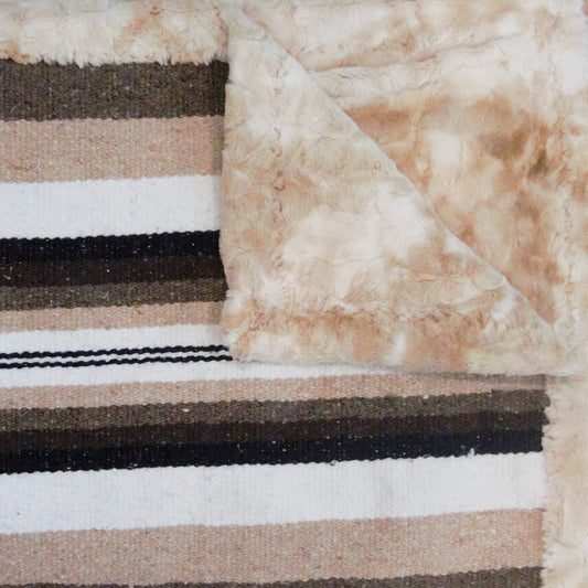 natural tan brown mexican minky blanket 