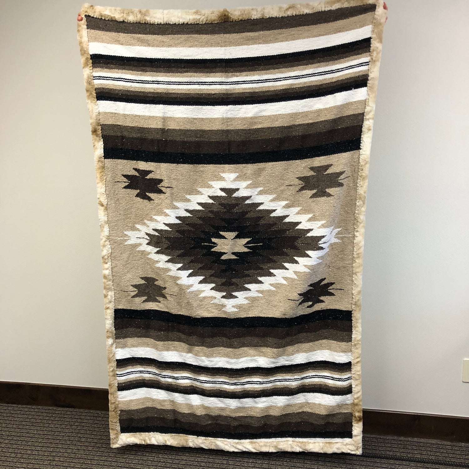 natural tribal soft minky blanket fancy mexican throw adult size
