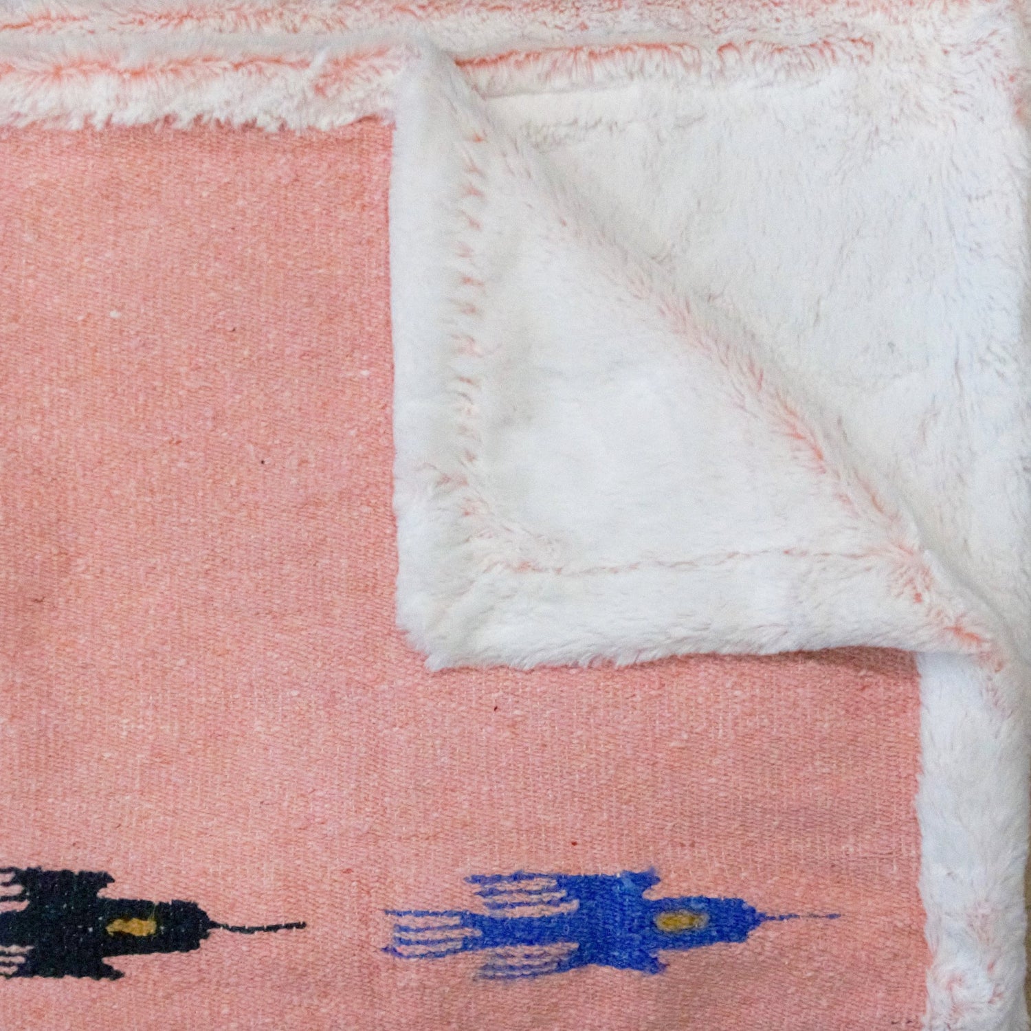 plush cozy pink minky blanket mexican thunder bird design 