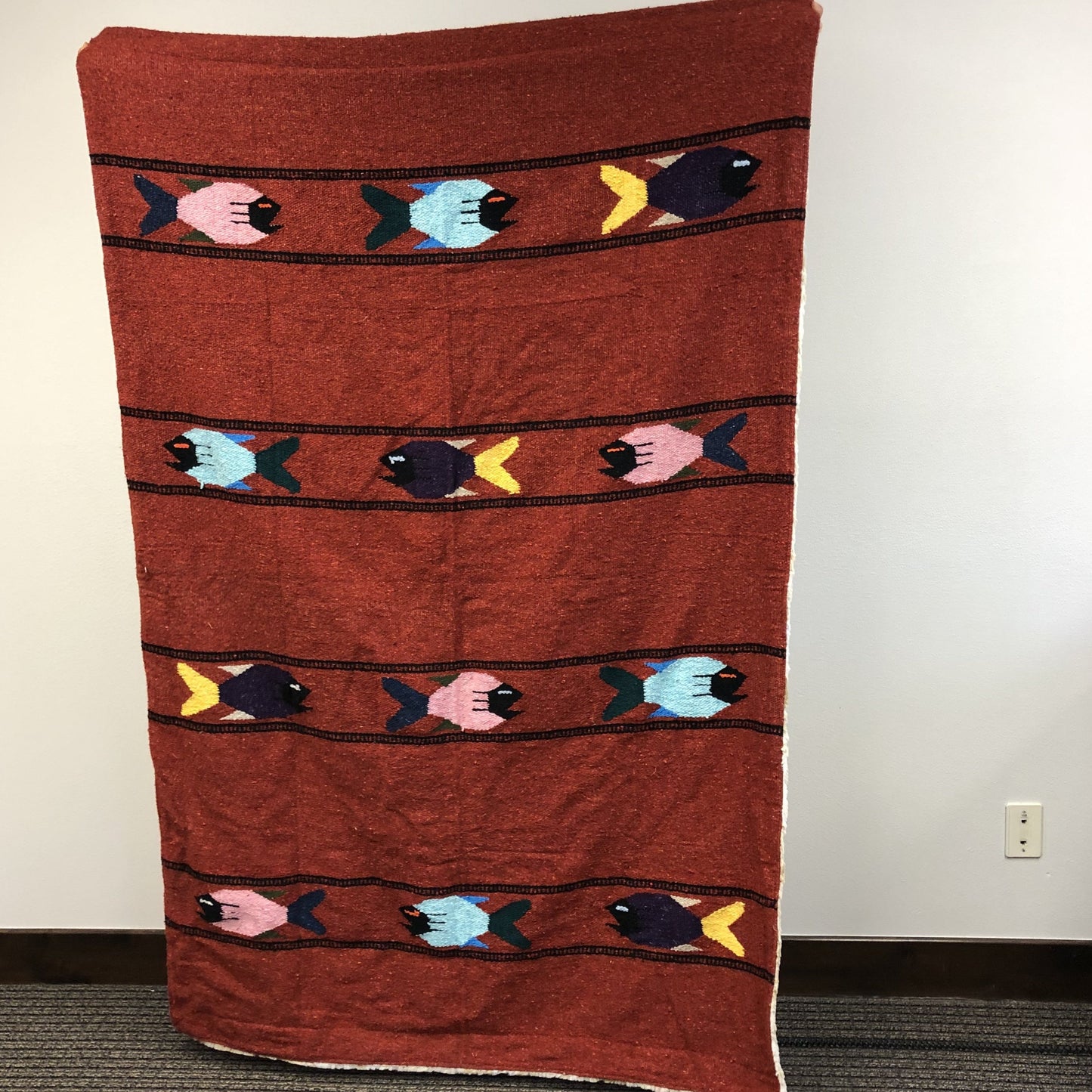 red fish Mexican minky blanket cozy couch blanket