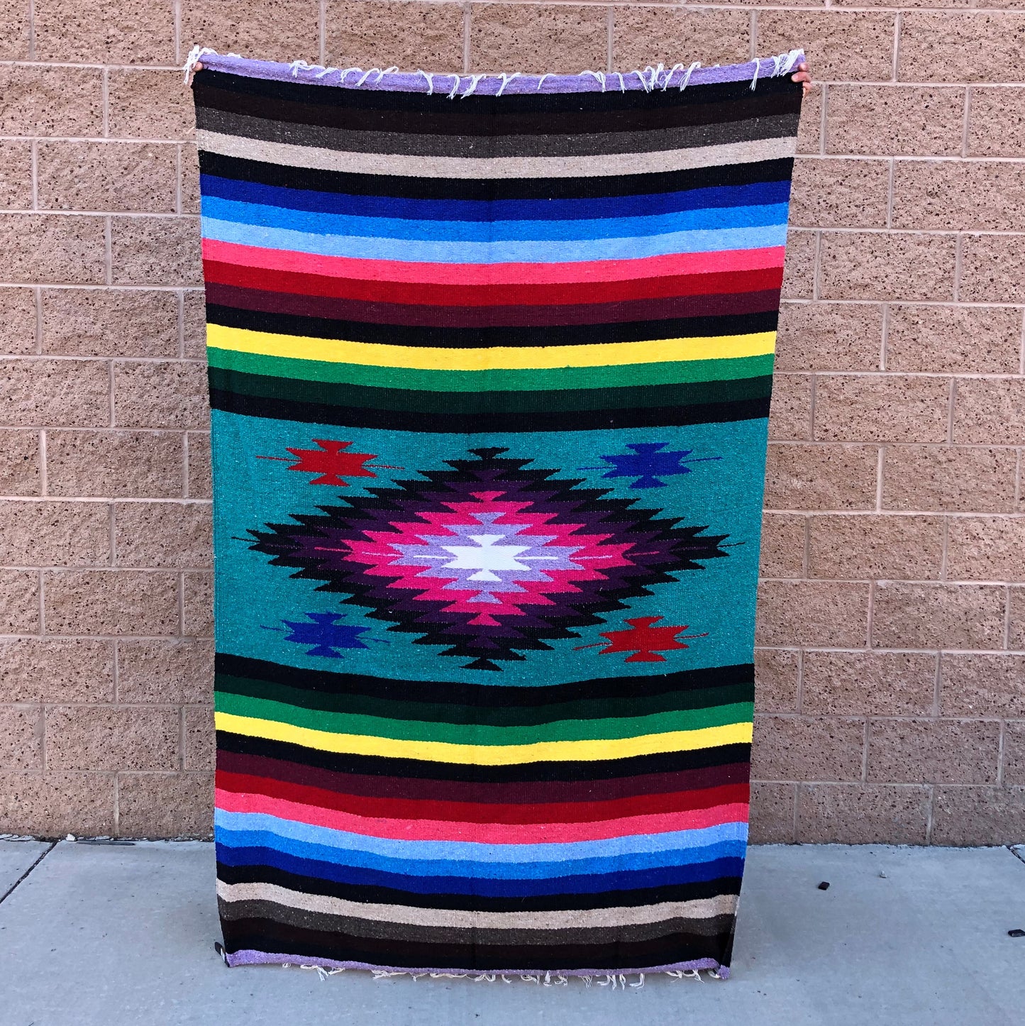 color diamond mexican baja blanket yoga blanket
