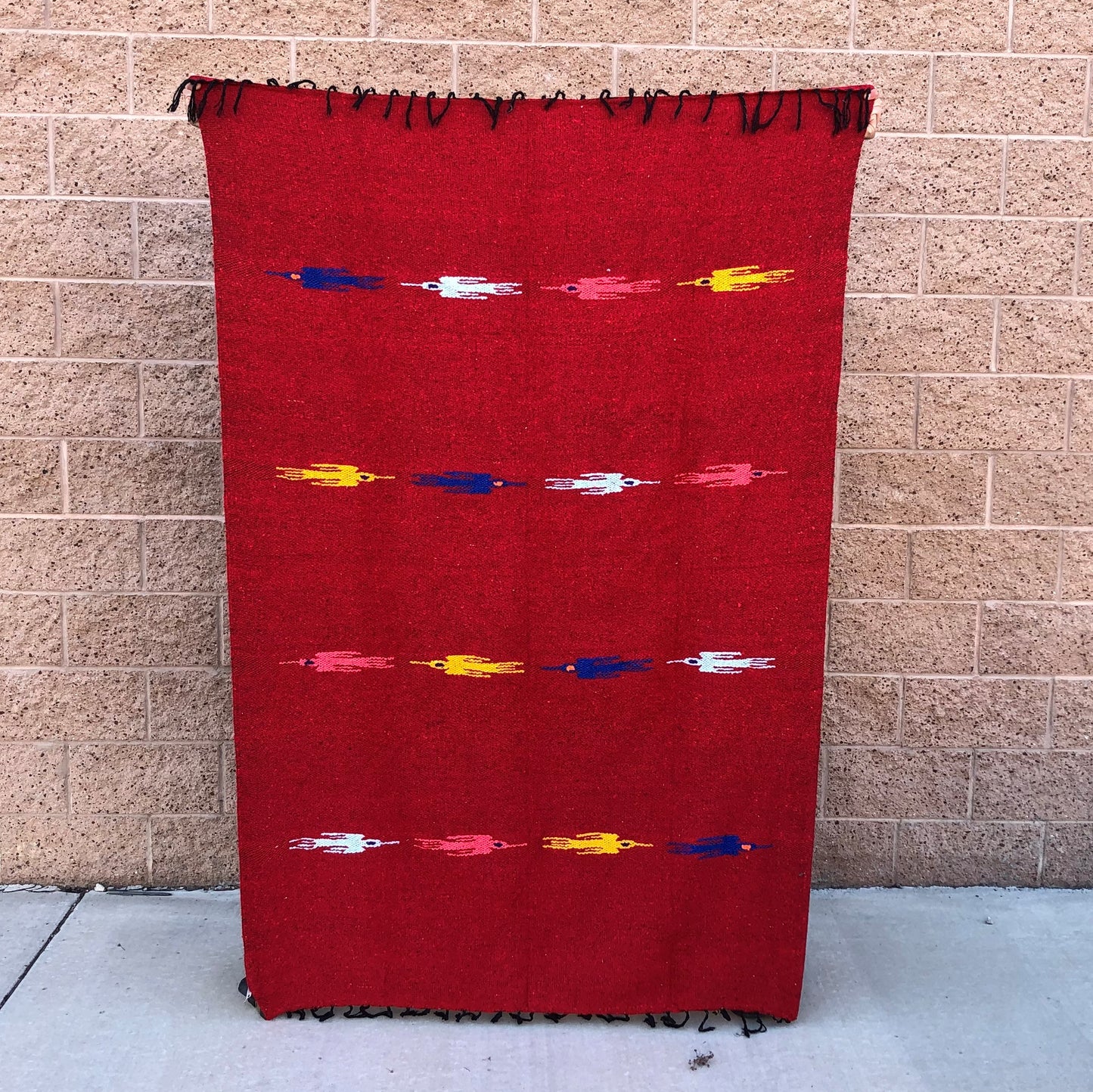 mexican baja blanket thunder bird yoga blanket red